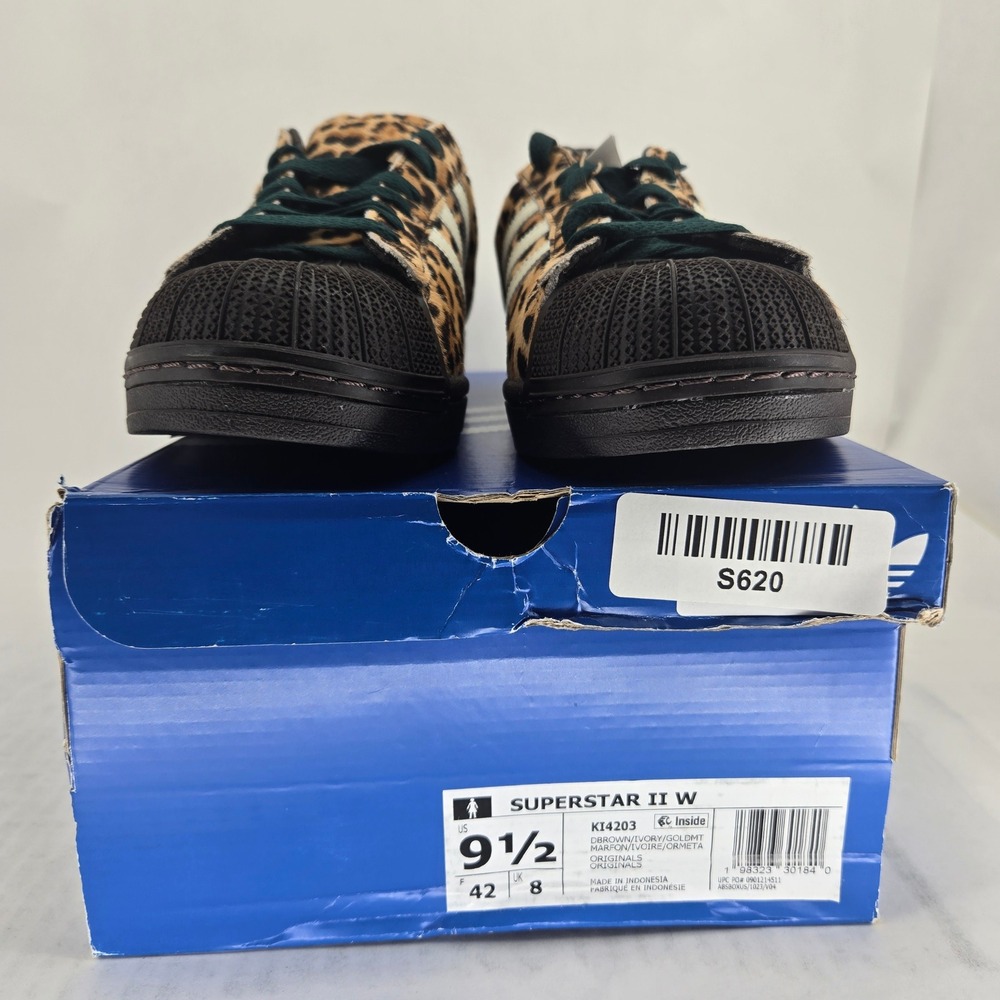 Adidas Superstar II W Leopard Pony Hair Sneakers KI4203 Womens 9.5 Brown Black - Picture 3 of 15